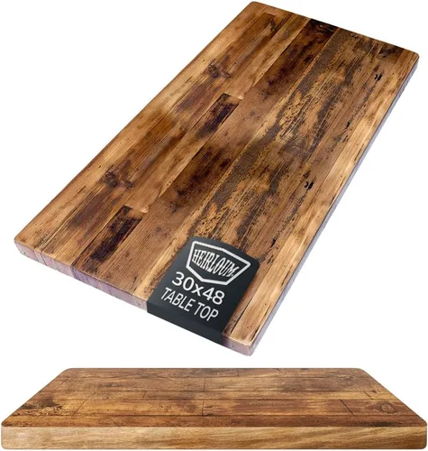 Vista 32 de Mesa de madera recuperada, pieza de madera reciclada rústica perfecta para cocinas, comedor y mesas auxiliares