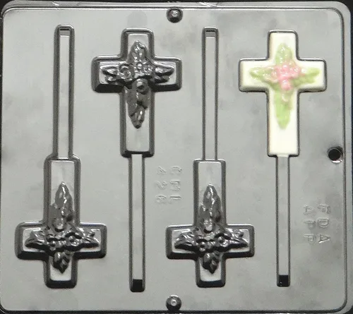 Vista 3 de Molde Cruz Lollipop Chocolate Candy Religious 426