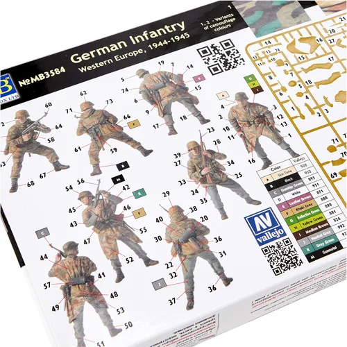 Vista 3 de Master Box Models 1/35 "Infantería alemana" Europa Occidental 1944-45, juego de 4 figuras
