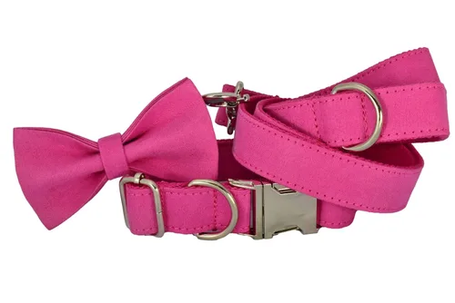 Vista 5 de Personalized Purple Pet DOG COLLAR and Leash and Bowtie Set Gift, Custom Embroidered Dog Puppy Collar, Small-Medium-Large and X-Large Dogs