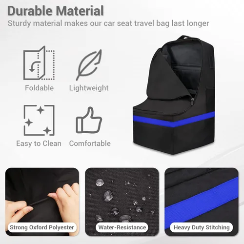Vista 5 de Bolsa de viaje acolchada para asiento de coche, Azul, Bolsa de viaje para asiento de coche