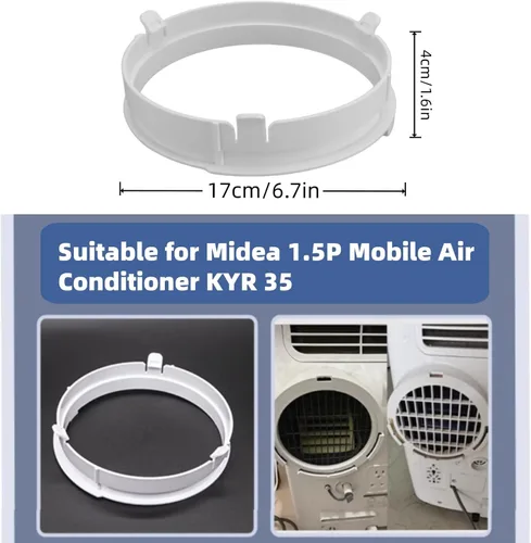 Vista 5 de Conector de manguera de aire acondicionado, adaptador de interfaz de conducto de escape ajustable ABS para aire acondicionado móvil 1.5P KYR 35
