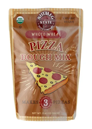 Nutmeg State Pizza Company Mezcla orgánica de masa de pizza de trigo integral: hace 3 costras para pizzas caseras