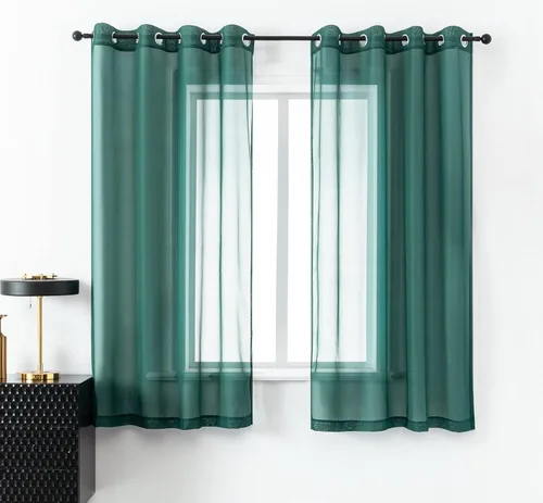 Vista 38 de Cortinas traslúcidas de 108 pulgadas para sala de estar, dormitorio, apartamento, ventana, 2 paneles con ojales, cortinas semitransparentes