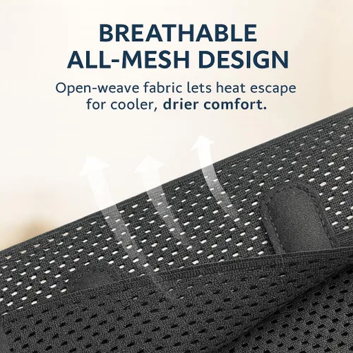 Vista 2 de Corsé de espalda de malla transpirable con soportes flexibles, cinturón de soporte lumbar ultradelgado ajustable para hombres y mujeres, alivio