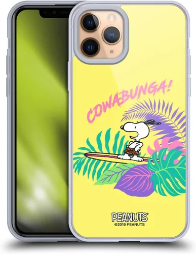 Vista 195 de Head Case Designs Funda de gel suave con licencia oficial de Peanuts Tropical Surf Snoopy Aloha Disco compatible con Apple iPhone 13 Mini