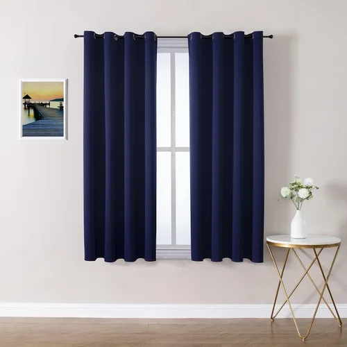 Vista 112 de ChrisDowa Cortinas opacas con ojales para dormitorio y sala de estar, juego de 2 paneles de cortinas opacas con aislamiento térmico