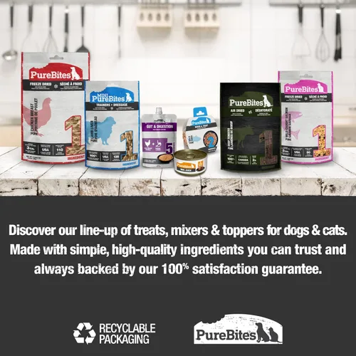 Vista 6 de PureBites Mini Golosinas de Res Liofilizadas para Perros, 1 Ingrediente, Hecho en EE. UU., 3oz