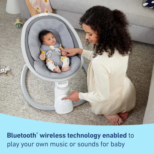 Vista 3 de Graco Soothe 'n Sway - Columpio Bluetooth 3 en 1 para bebé, crece con tu hijo, múltiples ajustes relajantes y conectividad Bluetooth