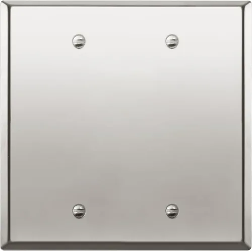 Vista 22 de LIDER Placa de pared de metal en blanco, cubierta de salida en blanco de acero inoxidable, resistente a la corrosión, tamaño mediano de 1 banda