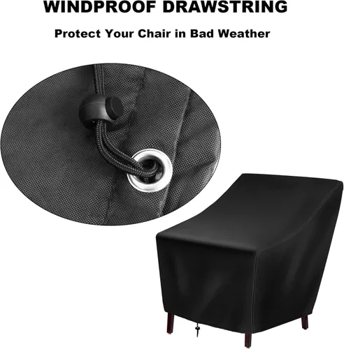 Vista 4 de Fundas para sillas de patio, fundas impermeables para muebles de patio, resistentes al aire libre, 420D, funda para silla de patio, para todos