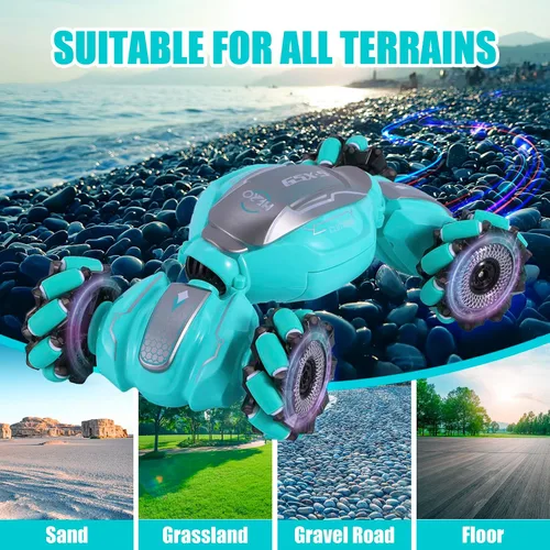 Vista 4 de Gesto RC Car 4WD Gesture Sensing RC Stunt Car con luces Música Control remoto Vehículo transformado Rotación de 360 Drift Control remoto Control