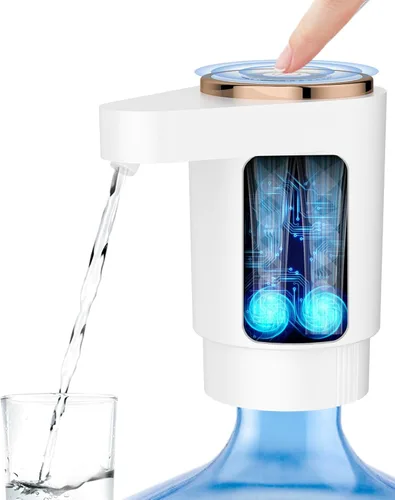 Vista 7 de Bomba de botella de agua, dispensador de agua eléctrico portátil para botellas de 5 galones, carga USB, interruptor automático, batería recargable
