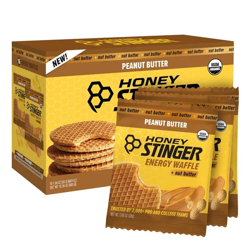 Vista 19 de Honey Stinger Gofle de arce de mantequilla de almendra orgánica, estroopwafel energético para ejercicio, resistencia y rendimiento, nutrición