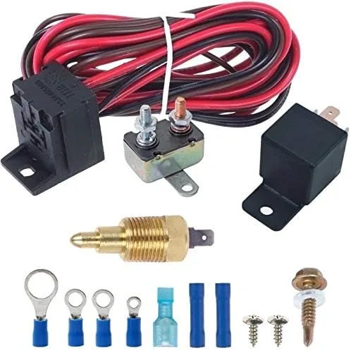Kit de interruptor de controlador de relé de termostato de rosca para ventilador de motor eléctrico (1/2 pulgada NPT, 140 'F encendido - 125 pies F