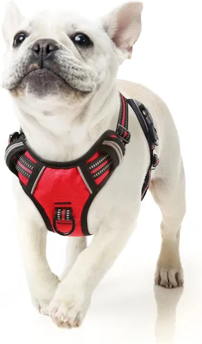 Vista 41 de HEELE Arnés para perro pequeño sin tirones con mango suave, arnés reflectante ajustable, color negro, XS