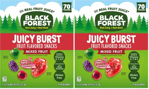Vista 14 de Black Forest, Juicy Burst, aperitivos con sabor a frutas, sabores de frutas mixtas, una explosión jugosa de sabores naturales, hechos con jugo