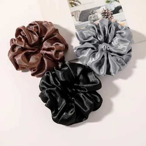 Vista 4 de Scrunchies - Bandas elásticas para el cabello, bandas elásticas para el cabello, paquete de accesorios neutros para el cabello, para mujeres y niñas