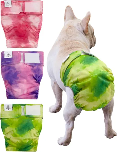 Vista 28 de CuteBone Pañales lavables para perras, paquete de 3 pantalones de entrenamiento para cachorros WWD02XS