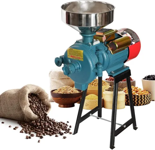 Slsy Molinillo eléctrico de grano seco resistente, fresadora de alta potencia de 3000 W, molinillo comercial de harina y alimentación de 110 V para