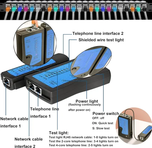Vista 4 de TAIWAIN Herramienta de prensado de prueba de cable RJ45/RJ11/RJ12, pelacables de red CAT5/CAT6, mantenimiento de computadora profesional, alicates