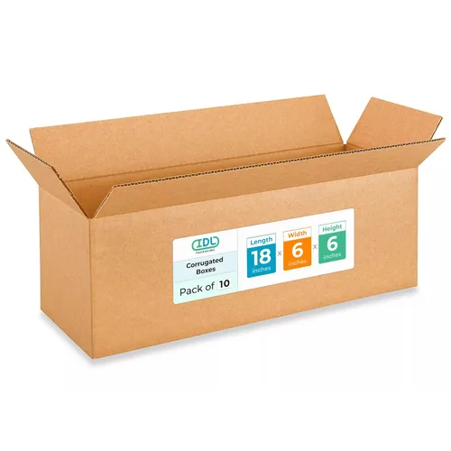 Vista 251 de IDL Packaging Paquete de 5 cajas de envío altas de 8 x 8 x 48 pulgadas, extra resistentes de 200 libras frente a caja regular, cajas de mudanza