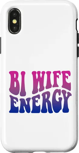 Vista 5 de iPhone 15 Pro Max Bi Wife Energy Bisexual Pride Bisexual Flag Retro Vintage Case