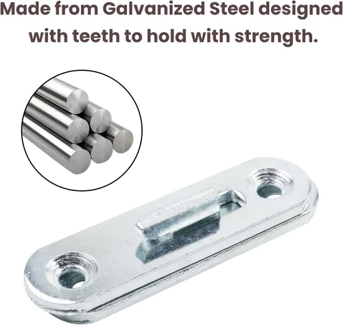 Vista 5 de Antrader Juego de 4 sujetadores de riel de cama de 3 pulgadas, accesorios de conexión de riel de cama de madera, gancho redondo de zinc para cama
