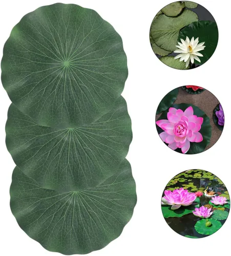 Vista 9 de DOITOOL Almohadillas de lirio artificial para estanque Koi: 3 piezas de espuma flotante artificial hojas de loto de 11 pulgadas, almohadillas