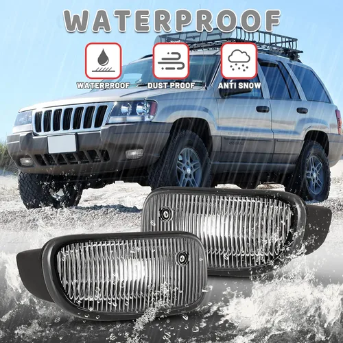 Vista 5 de AUTOWIKI Luces antiniebla aptas para Jeep Grand Cherokee 1999 2000 2001 2002 2003 con bombillas halógenas 1 par