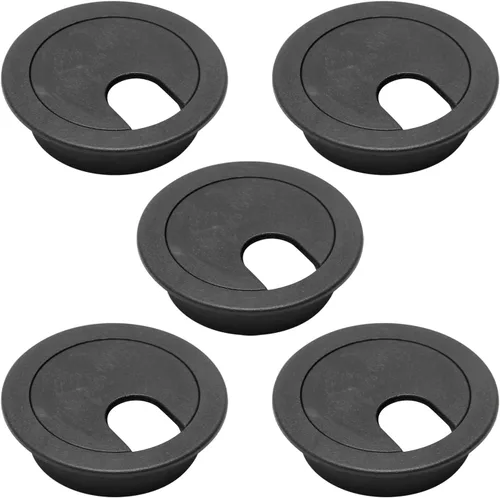 Vista 16 de MroMax Ojales de escritorio de plástico de 2.36 pulgadas (2.362 in), cubierta para cables de escritorio, organizador de cables para el hogar, Gris