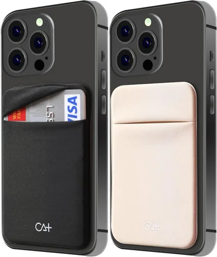 Vista 8 de [Dos] Fundas elásticas para tarjetas adhesivas para teléfono celular, tarjetero adhesivo para identificación y tarjeta de crédito para la parte