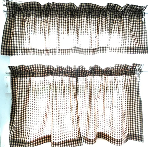 Vista 4 de Cafe Curtains & Valances (Red & Black Valances)