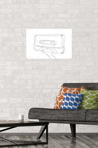 Vista 2 de Trends International Línea y brocha: póster de pared de casete de línea continua, 14.72 x 22.37 pulgadas, paquete de póster y montaje prémium