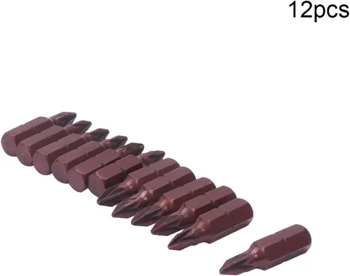 Vista 4 de Utoolmart 12pcs PZ1 PoziDriv Destornillador Bits 0.984 in Largo 1/4 Pulgadas Hex Shank S2 Alta Aleación De Acero