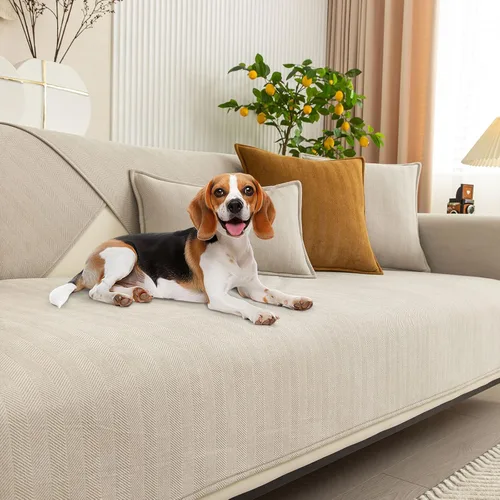 Vista 13 de OTOB Funda de sofá de felpilla para perros, lavable, antideslizante, apta para mascotas y niños, protector de muebles para todos los estilos
