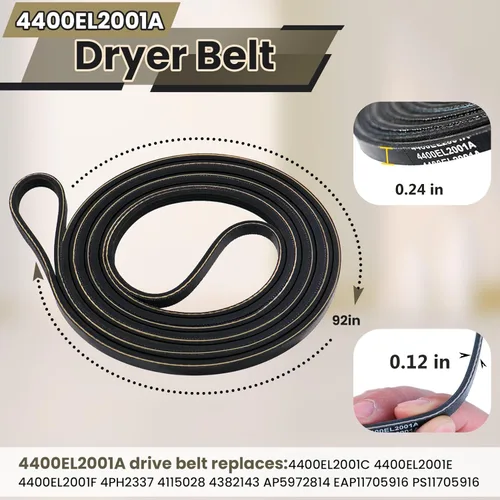 Vista 3 de Kit de rodillo de secadora mejorado para piezas de secadora LG Kenmore, el kit de reparación de secadora incluye rodillos de secadora 4581EL2002L