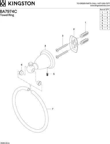 Vista 2 de Kingston Brass BA7974C English Vintage - Toallero, 6 pulgadas, cromo pulido