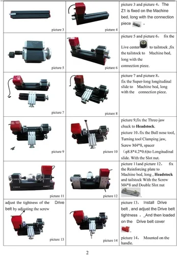 Vista 2 de Máquina de torno multifunción de metal Mini máquina de torno, 12V miniatura DIY 20000Revmin 1,776.969in