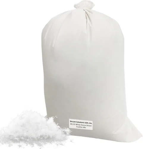 Vista 3 de Dream Solutions USA Relleno de plumón de ganso a granel 80/20 (3/4 libras) 100% blanco natural - Rellenos de edredones, almohadas, cojines