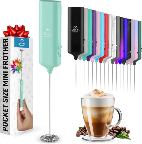 Vista 55 de Zulay Kitchen Executive Series Espumador de Leche de Regalo de Lujo – Batidor de Espuma Eléctrico de Mano para Café, Lattes y Chocolate Caliente