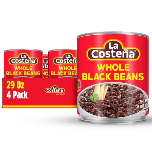Vista 8 de La Costeña Frijoles negros refritos, lata de 20.5 onzas (paquete de 12)