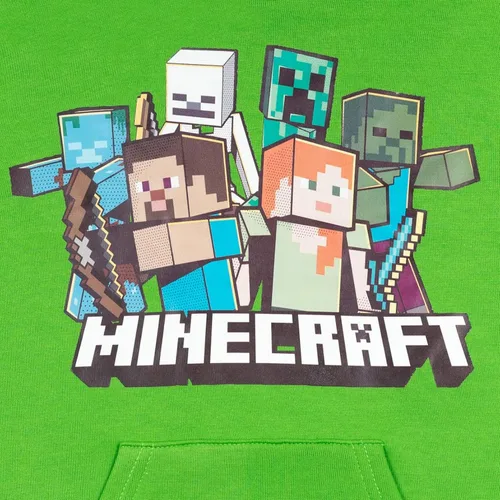 Vista 5 de Minecraft Sudadera con capucha de forro polar para niños pequeños a niños grandes (4-18-20)