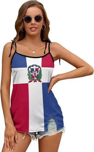 Vista 23 de Vestido largo con bandera dominicana para mujer, top de verano, talla XS, Estilo-4