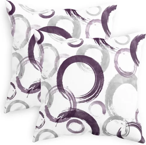 Vista 10 de CaliTime Juego de 2 fundas de almohada decorativas con estampado de círculos geométricos de tinta y lavado, para sofá, cama, decoración de casa