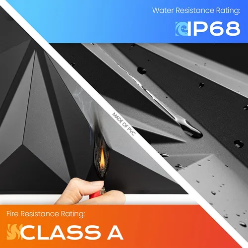 Vista 2 de Sonicism Paquete de 12 paneles de pared 3D piramidales de 0.7 x 11.8 x 11.8 pulgadas, corte creativo, paneles de pared de PVC para decoración