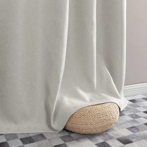 Vista 7 de Vangao Cortinas para dormitorio, cortinas texturizadas de lino de 84 pulgadas de largo, juego de 2 paneles, cortinas de oscurecimiento de habitación