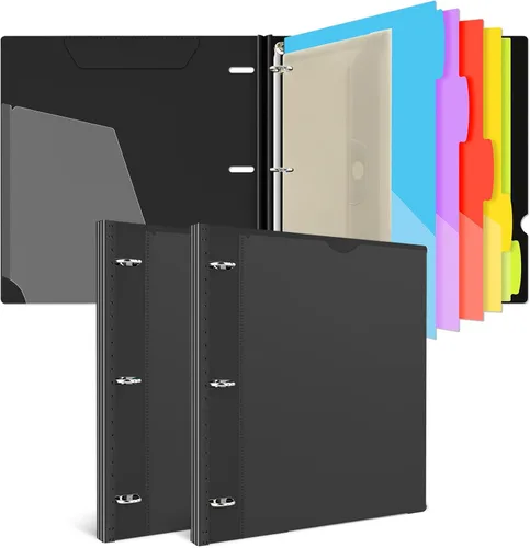 Vista 15 de INFUN Carpeta organizadora de proyectos telescópica de 3 anillos de 1 pulgada, 13 bolsillos, cubierta frontal personalizable, divisor de bolsillo