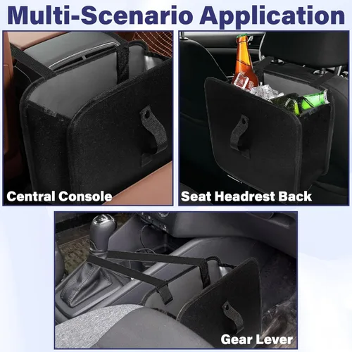 Vista 3 de BFXM Bote de Basura para Carro, Bote de Basura Plegable Bolsa de Basura Colgante Plegable para Asiento de Carro, Bolsas de Basura a Prueba de Fugas