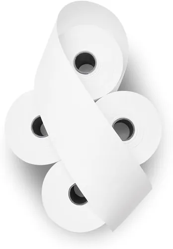 Vista 5 de (50 rollos) 2 1/4 x 150 pies Máquina de adición blanca Rollos de papel de cinta de papel premium de una capa para registro/máquina